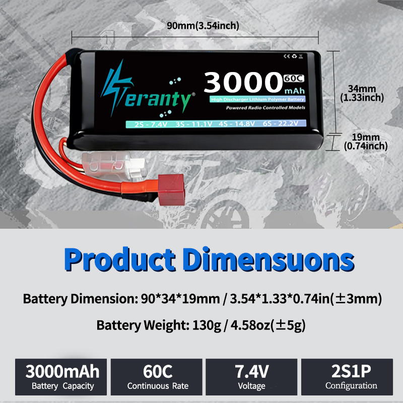 TERANTY 2S 3000mAh Lipo Batter - Rc Hobby Drone ulasan dan harga