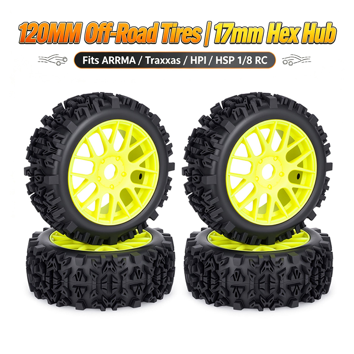 120MM Off-Road RC Tires 17mm H - Rc Hobby Trucks ulasan dan harga