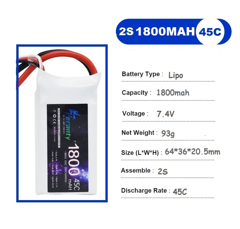 2PCS 7.4V Lipo 2S Battery 1500 - Rc Hobby Drone ulasan dan harga